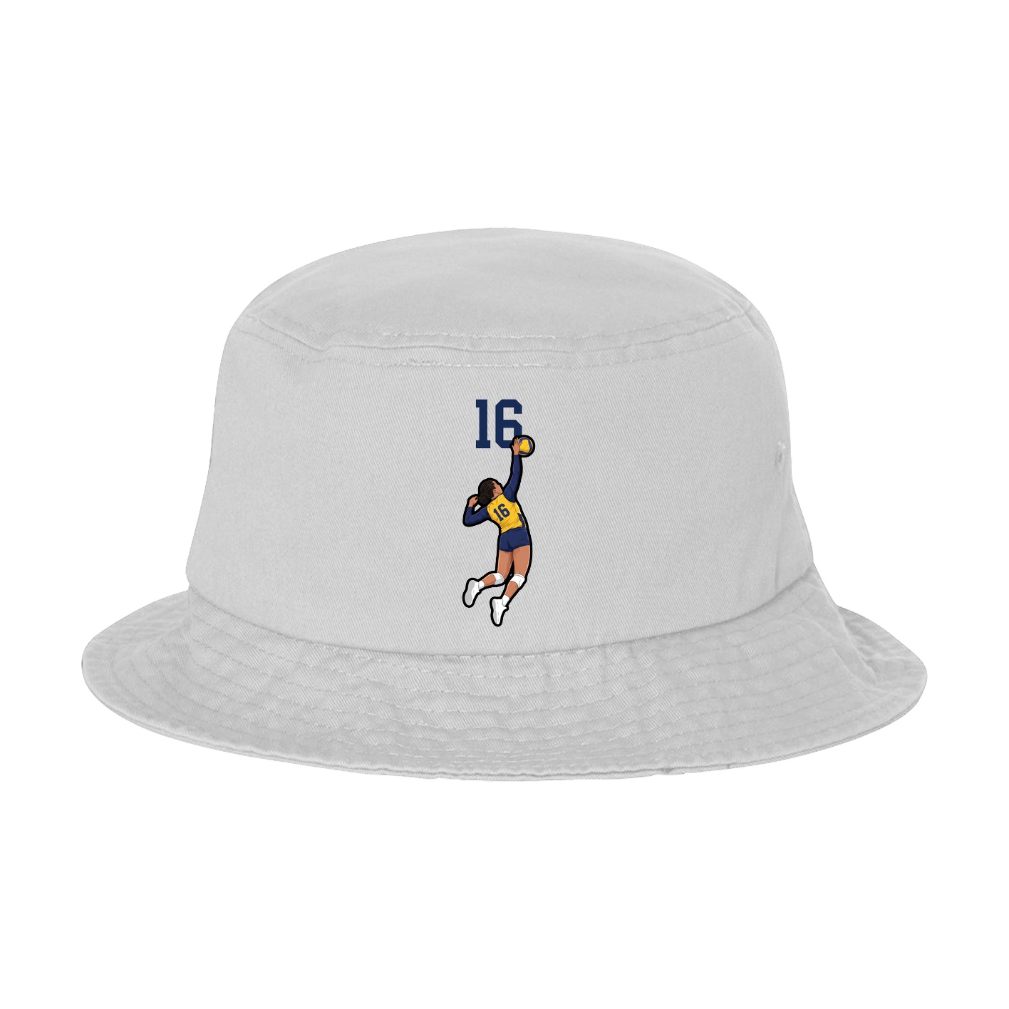 Bucket Cap — Number Top in White