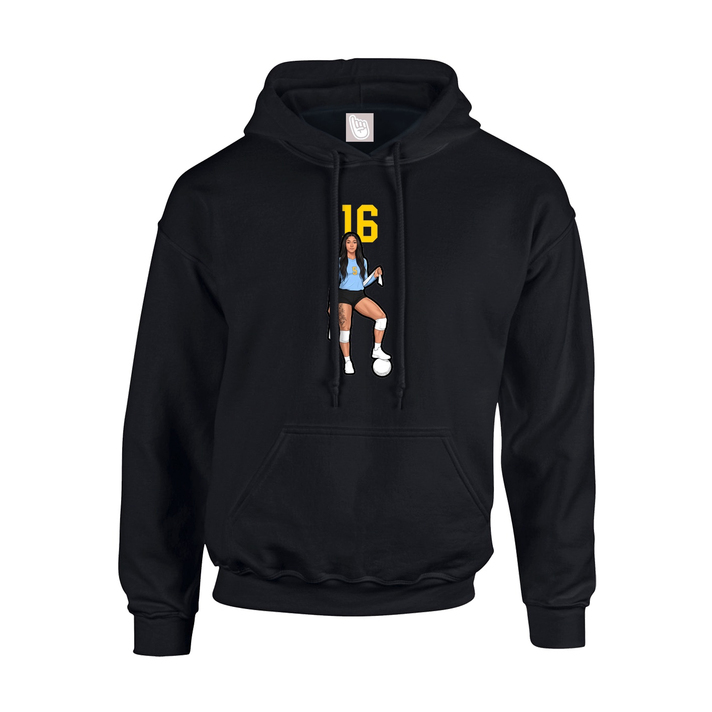 Youth Hoodie — Number Top in Black