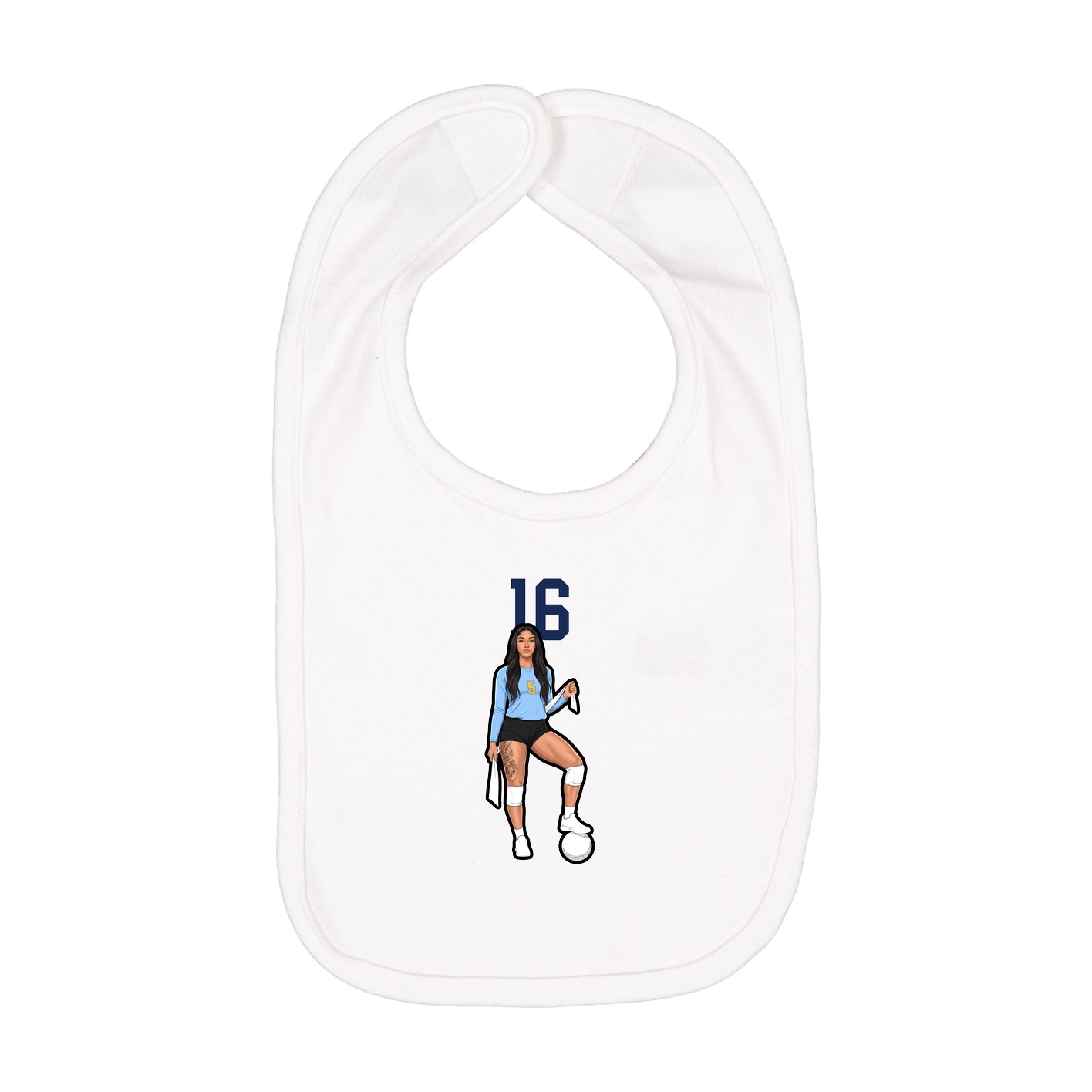 Infant Bib — Number Top in White