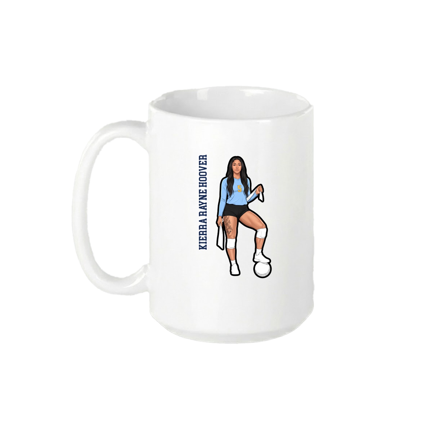15oz Coffee Mug — Name Vertical in White