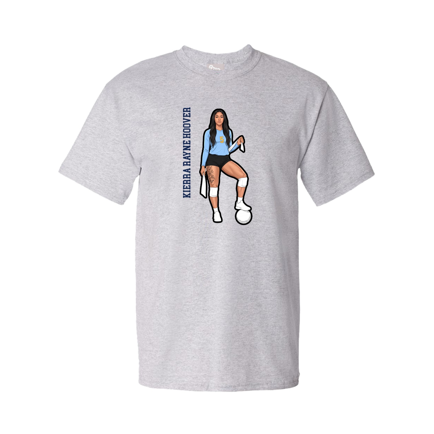 Youth Tee — Name Vertical in Grey