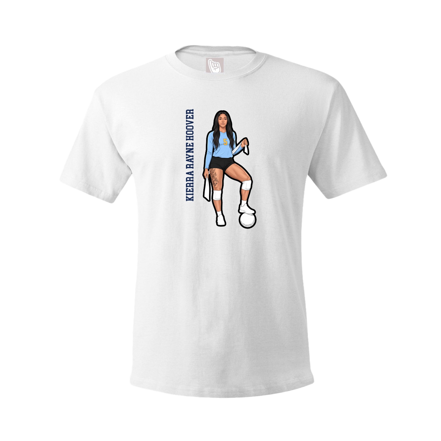 Youth Tee — Name Vertical in White