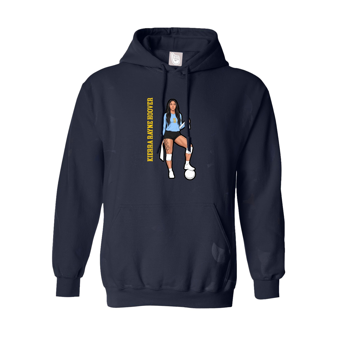 Youth Hoodie — Name Vertical in Navy