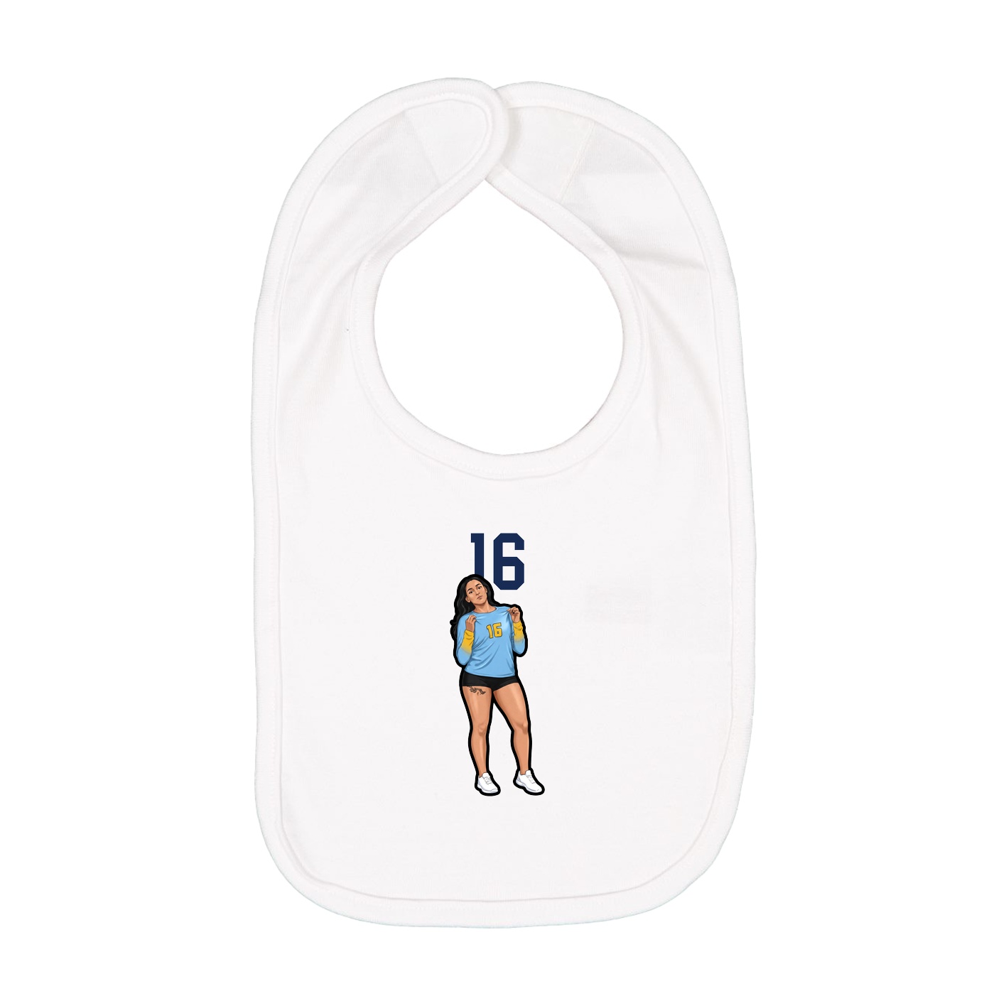 Infant Bib — Number Top in White
