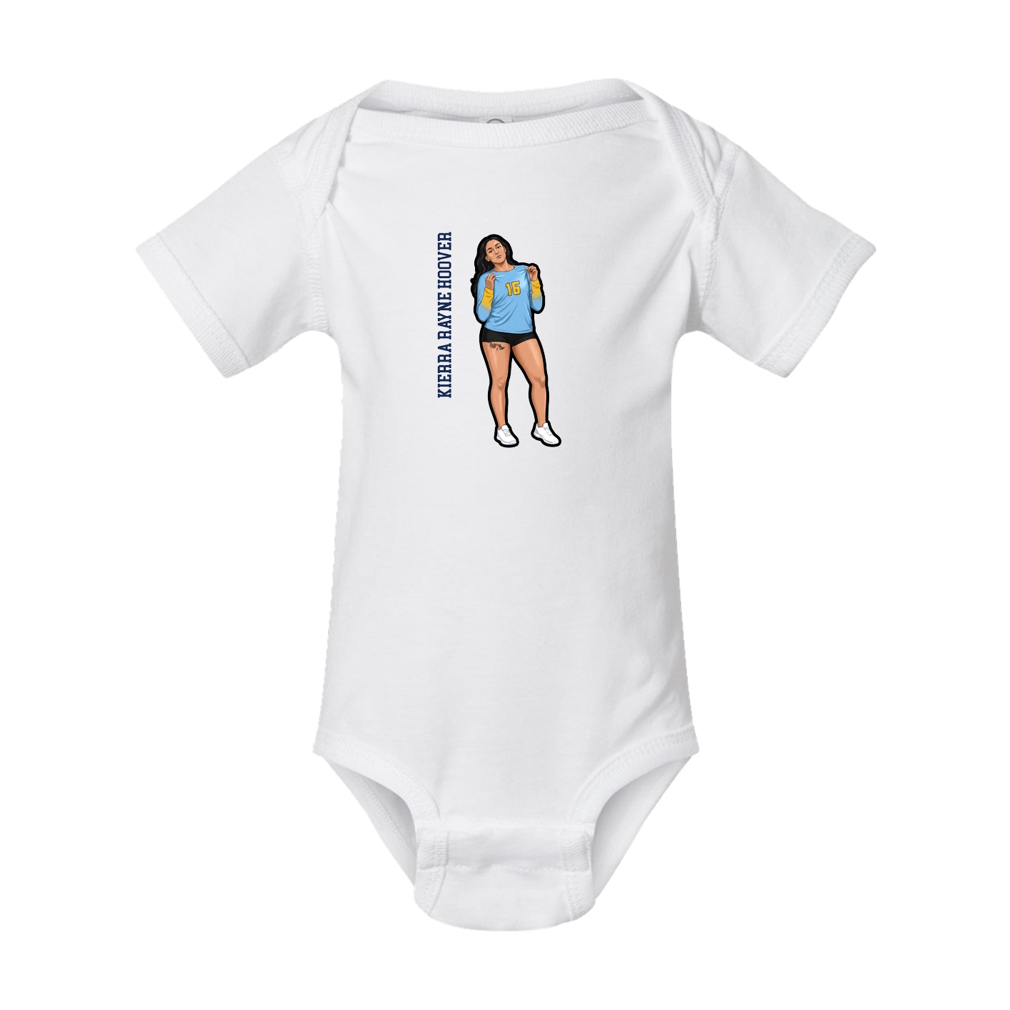 Baby Onesie — Name Vertical in White