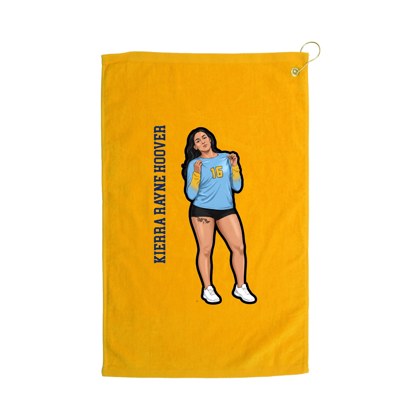 Golf Towel — Name Vertical in Gold