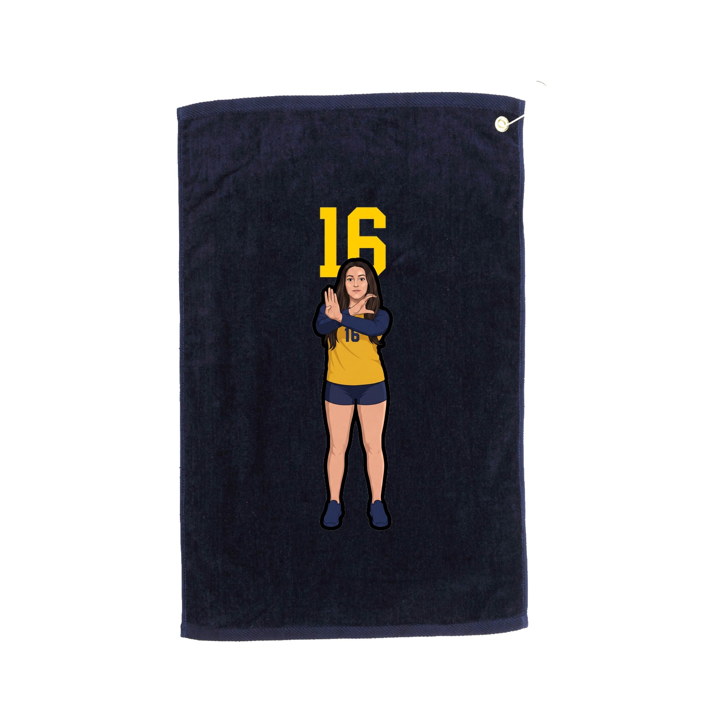 Golf Towel — Number Top in Navy