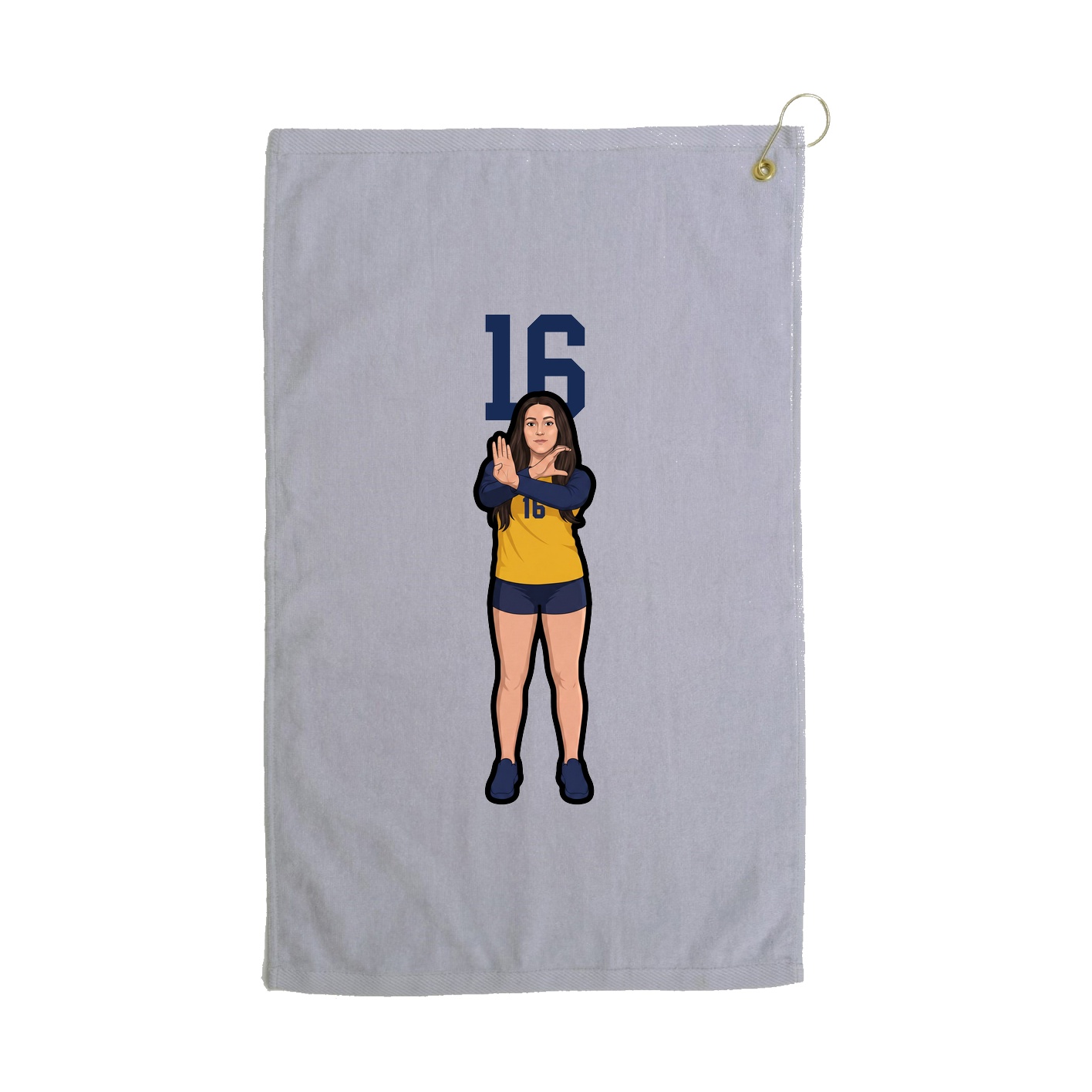 Golf Towel — Number Top in Grey