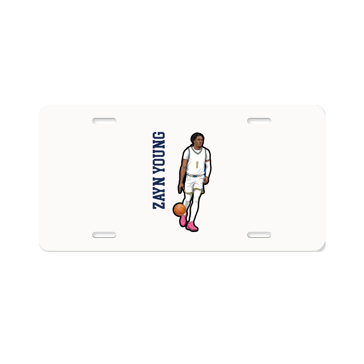 License Plate — Name Vertical in Classic