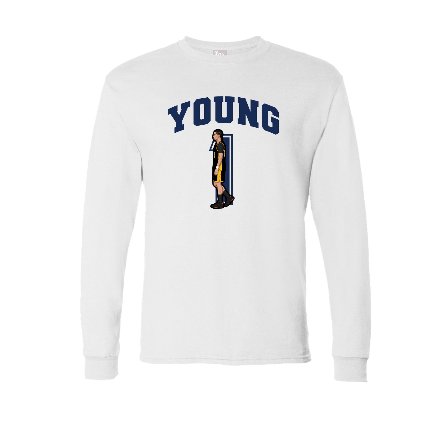 Long Sleeve Tee — Number in White