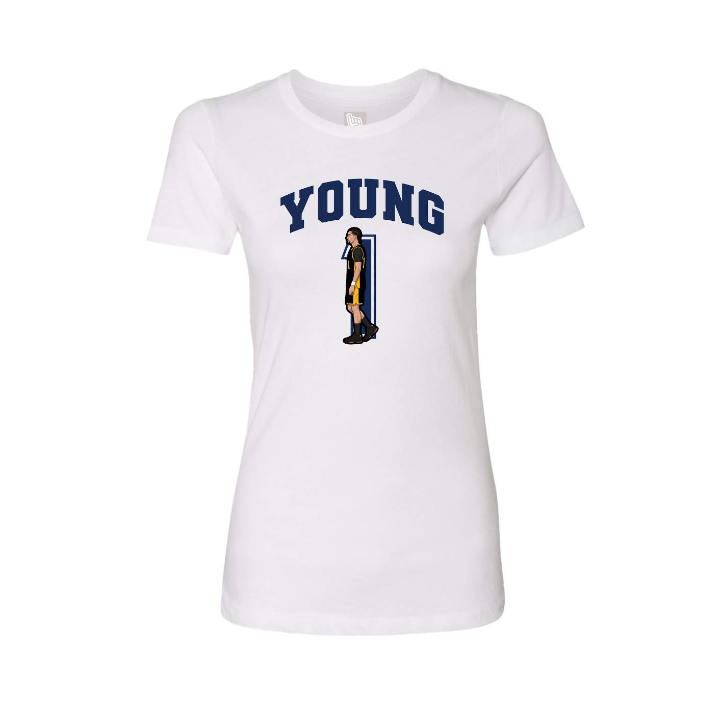 Fitted Women's Tee — Number in White