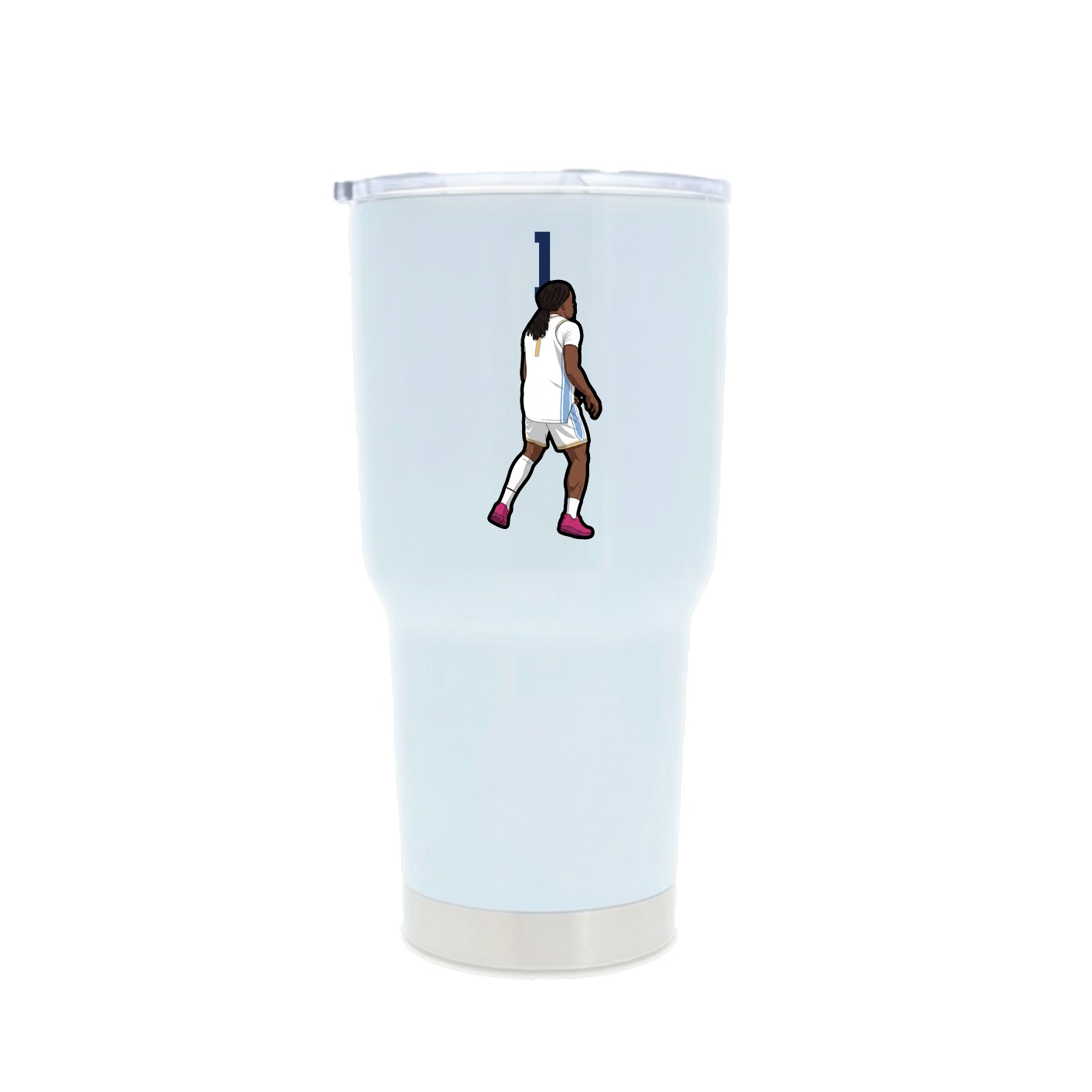 30oz Stainless Steel Tumbler — Number Top in White