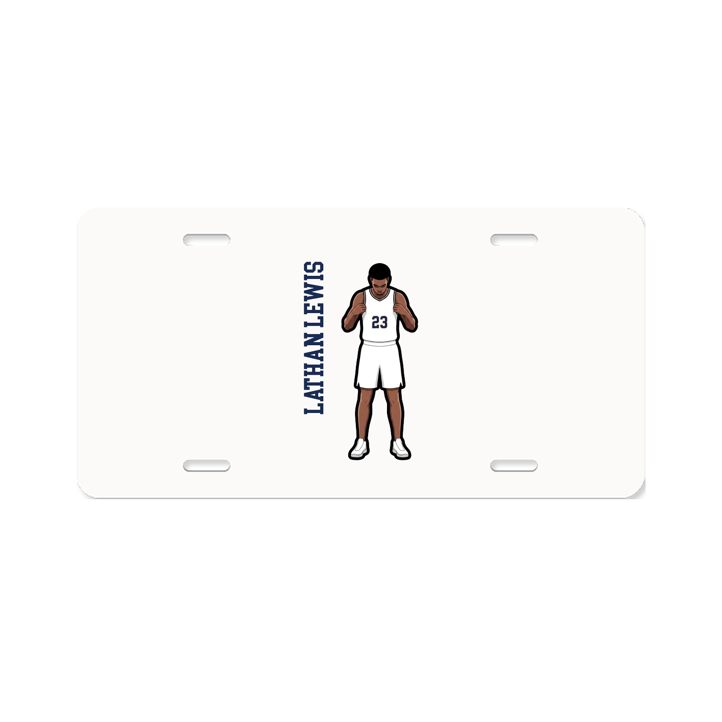 License Plate — Name Vertical in Classic