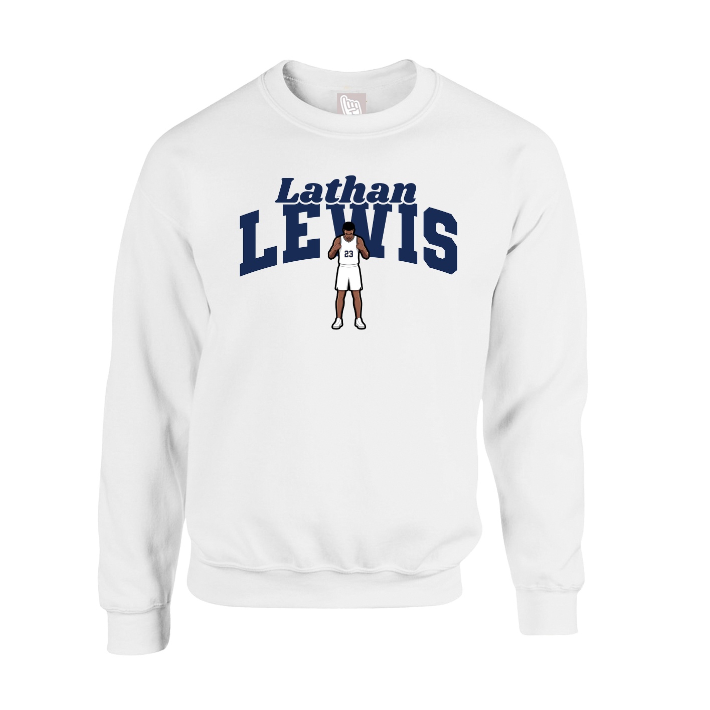 Fleece Crew — Signature Arch in White