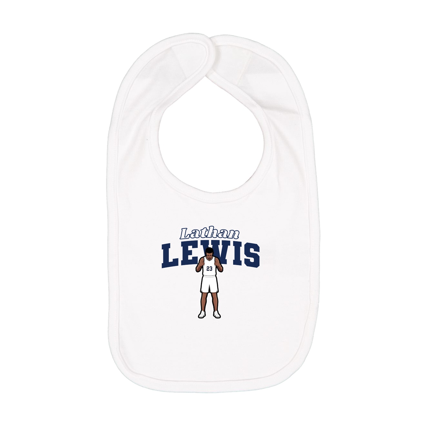 Infant Bib — Name Arch in White