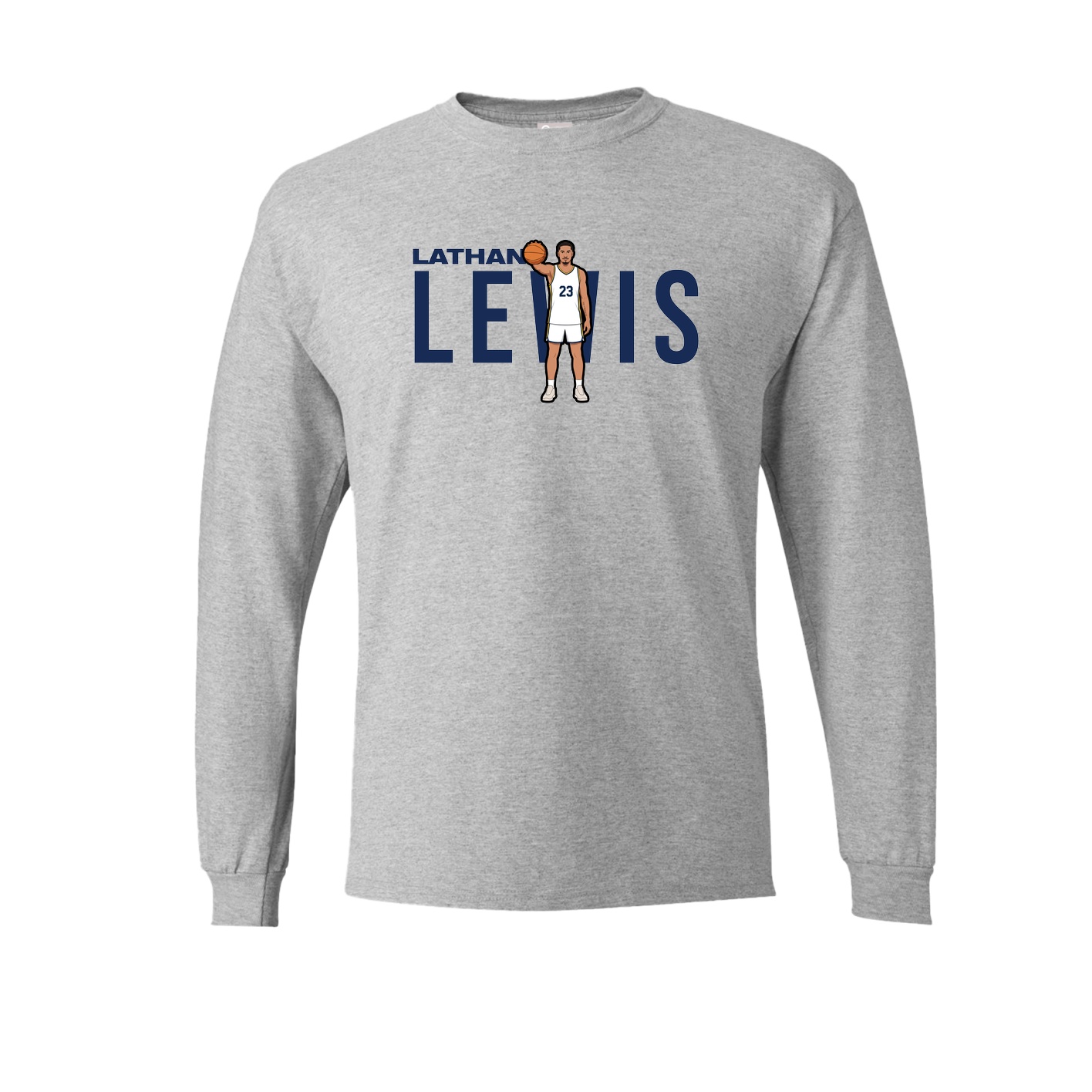 Long Sleeve Tee — Player Name in Grey