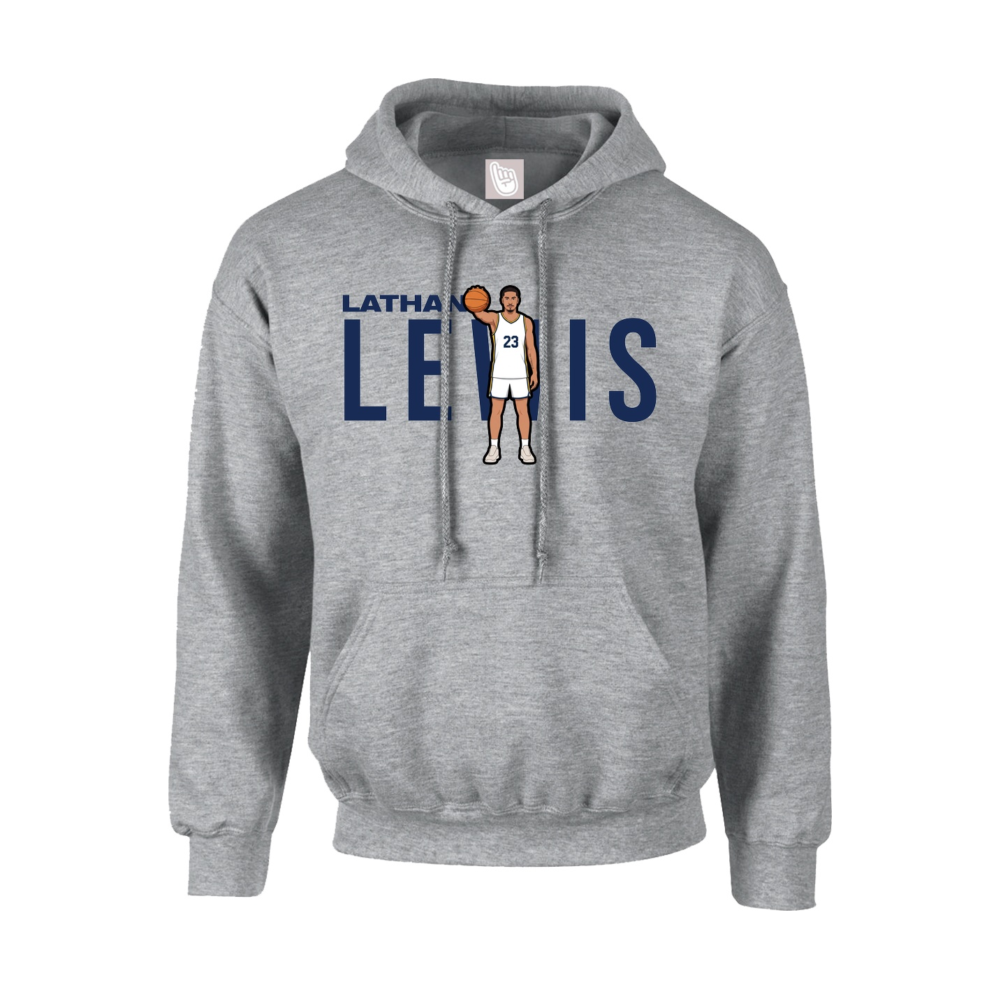 Hoodie — Player Name in Grey
