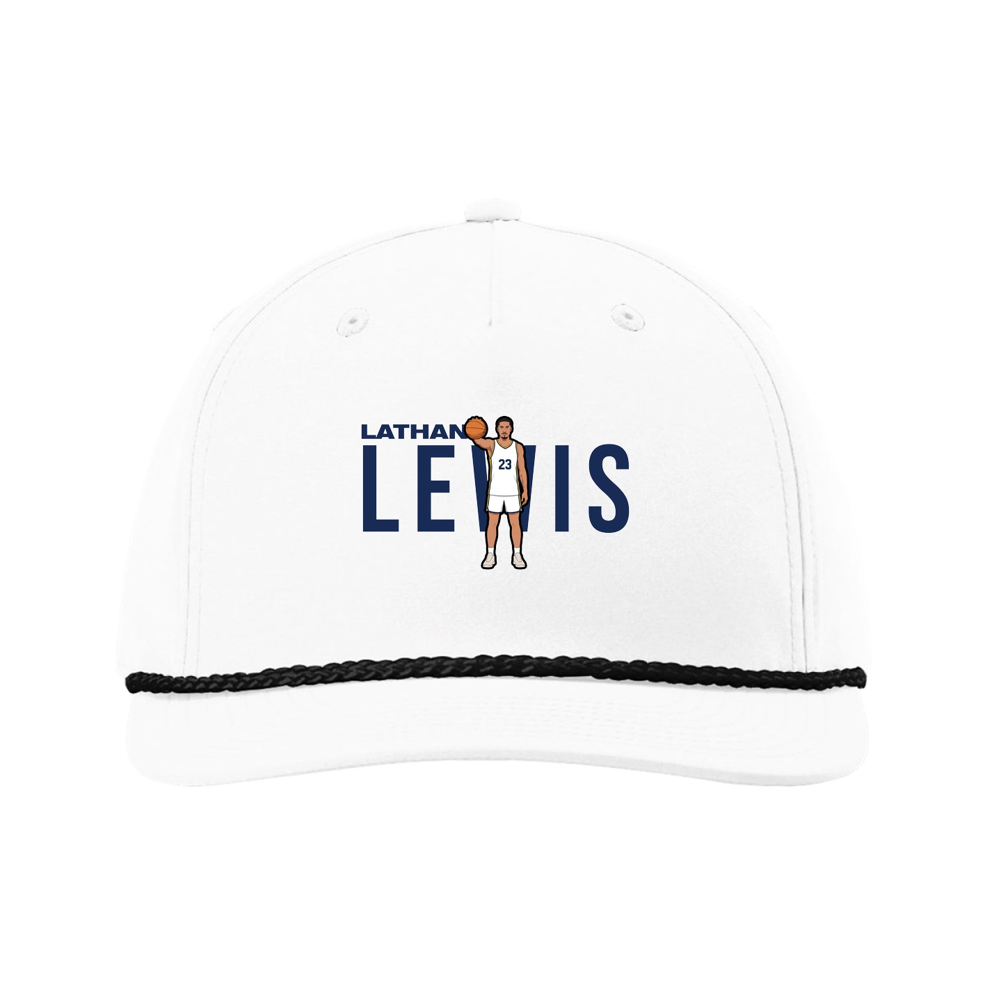 Five-Panel Classic Rope Cap — Player Name in White
