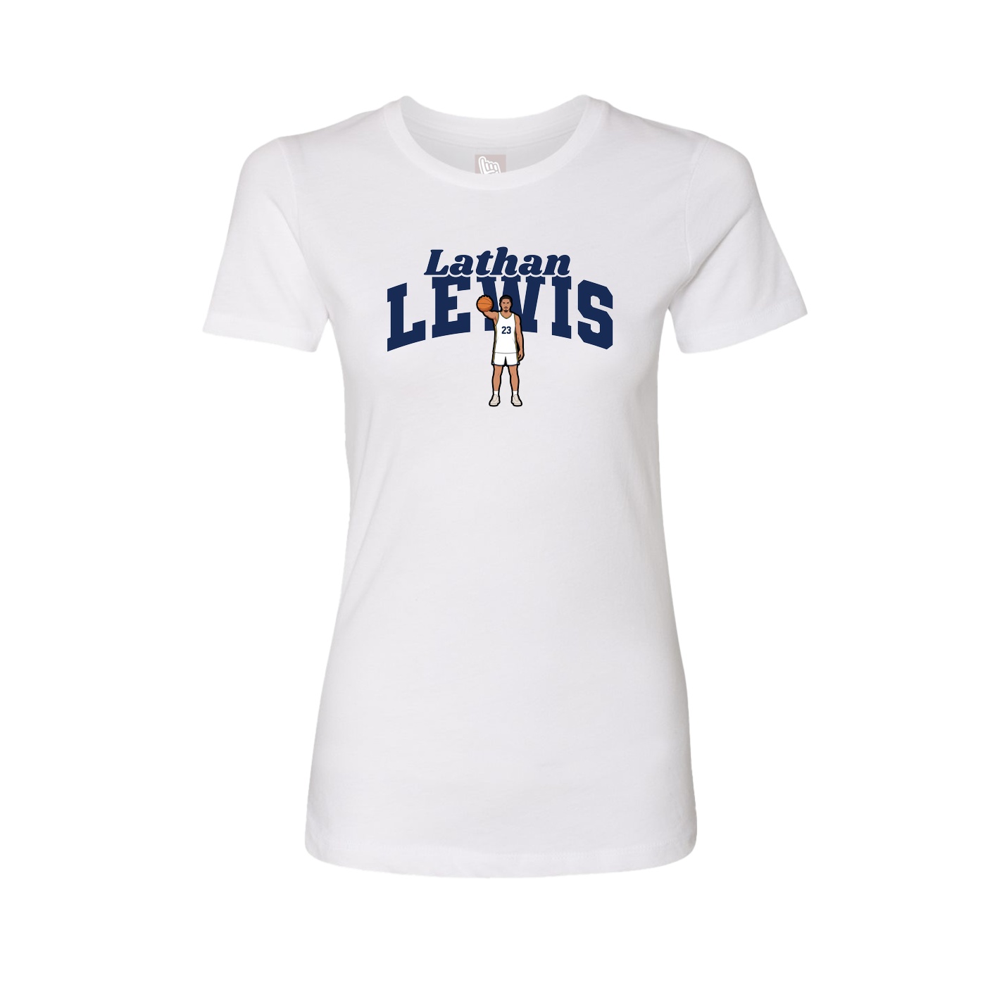 Fitted Women's Tee — Signature Arch in White