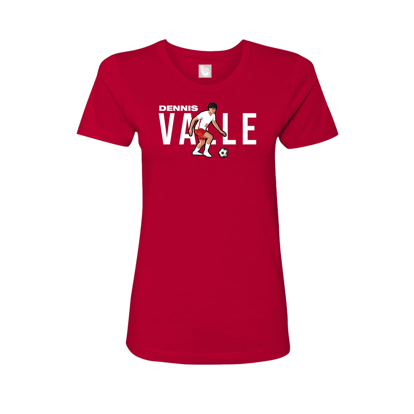 Fitted Women's Tee — Player Name in Red