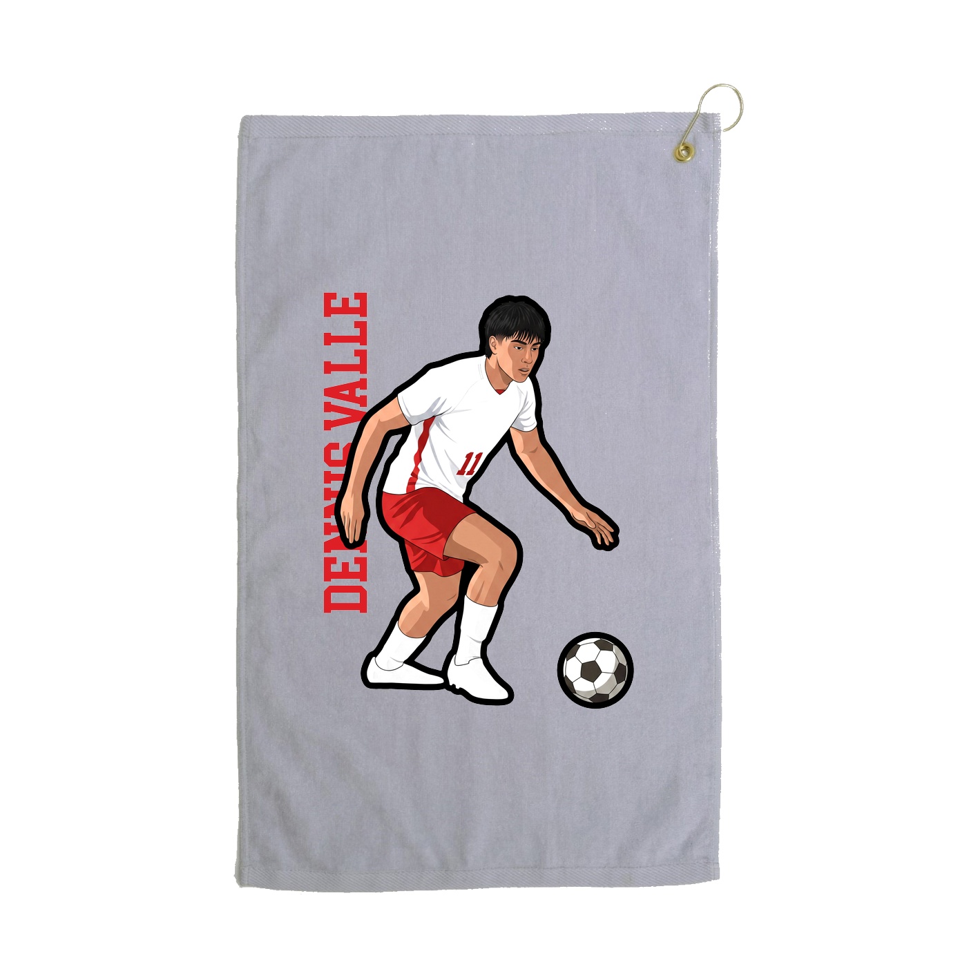 Golf Towel — Name Vertical in Grey
