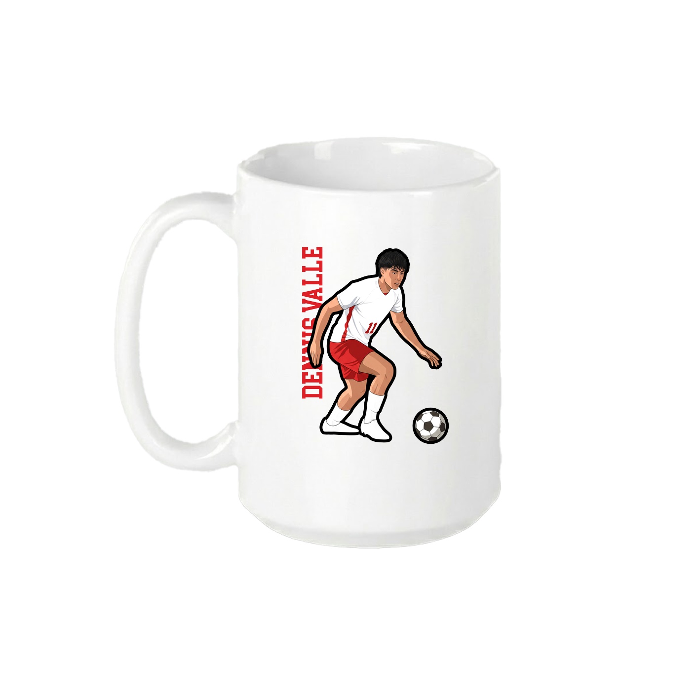 15oz Coffee Mug — Name Vertical in White
