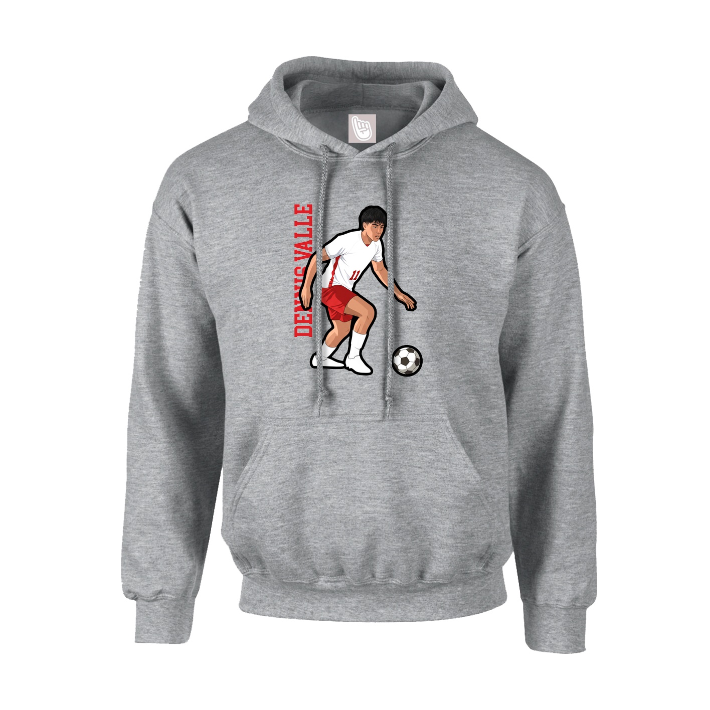 Youth Hoodie — Name Vertical in Grey