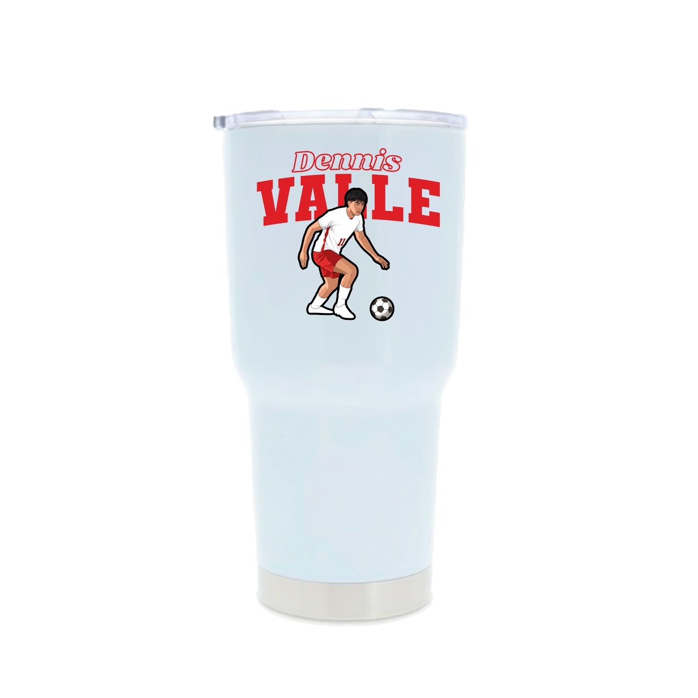 30oz Stainless Steel Tumbler — Name Arch in White