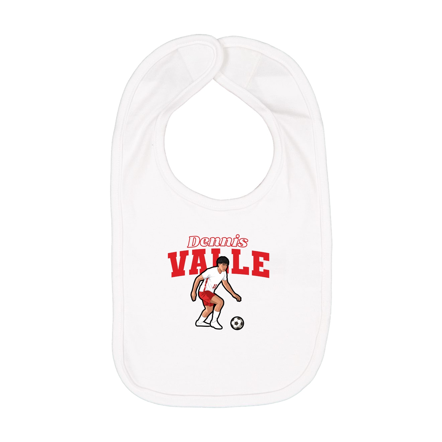 Infant Bib — Name Arch in White