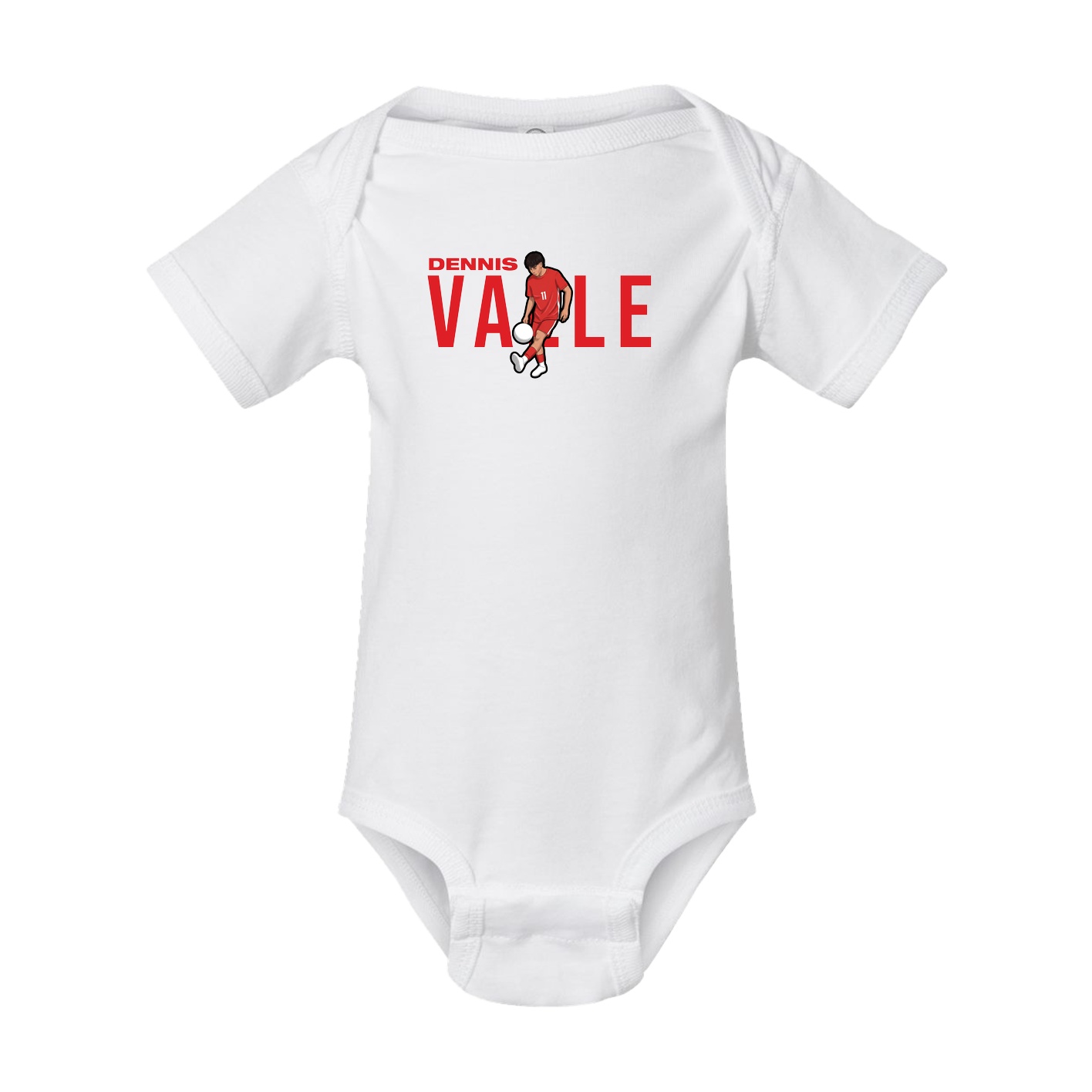 Baby Onesie — Player Name in White