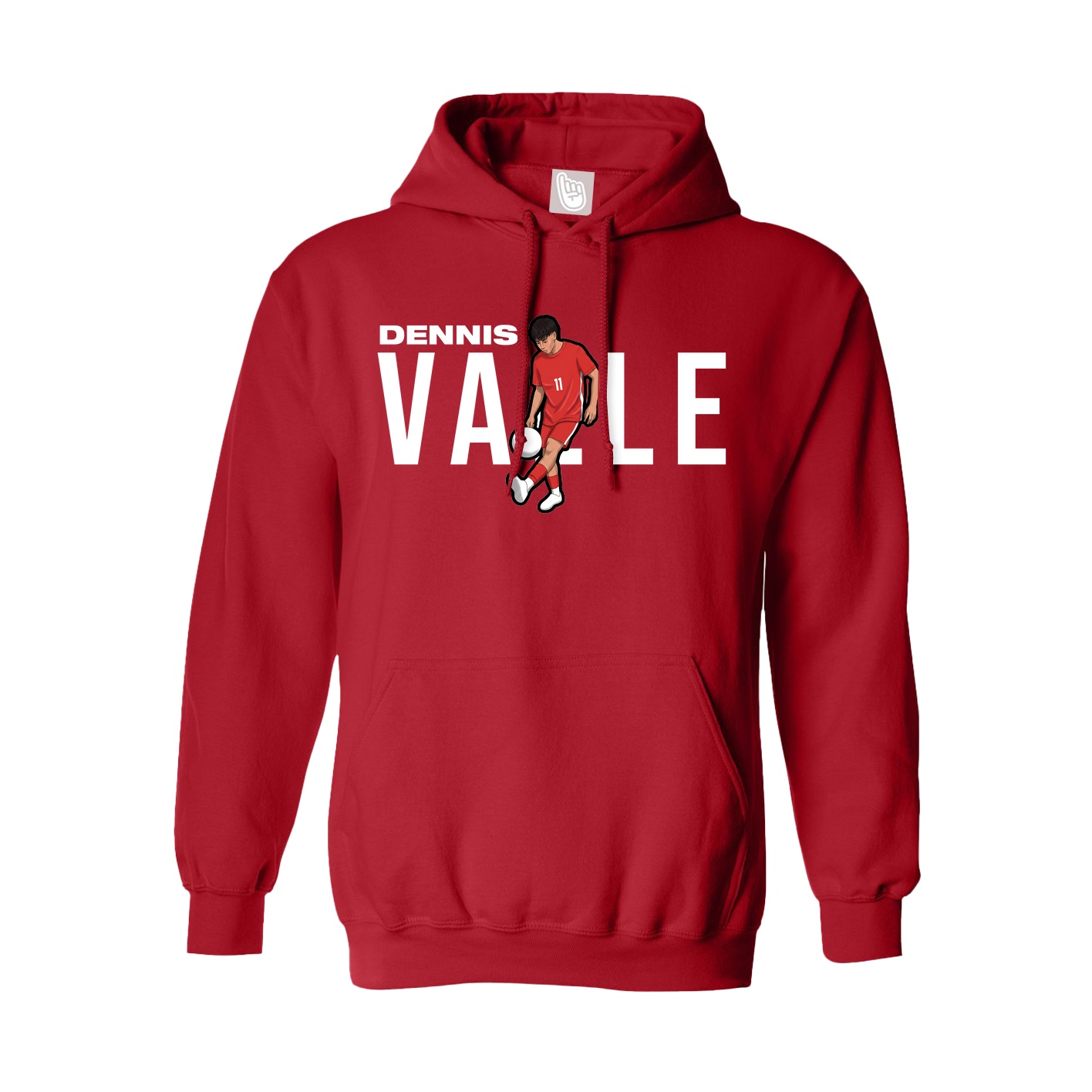 Hoodie — Player Name in Red