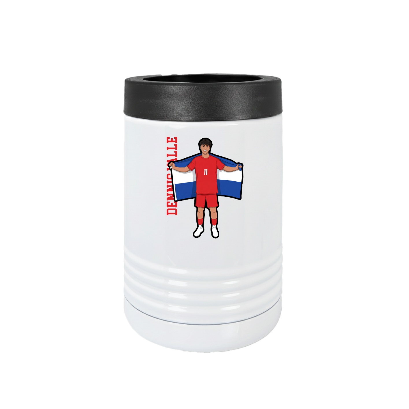 Beverage Holder — Name Vertical in White