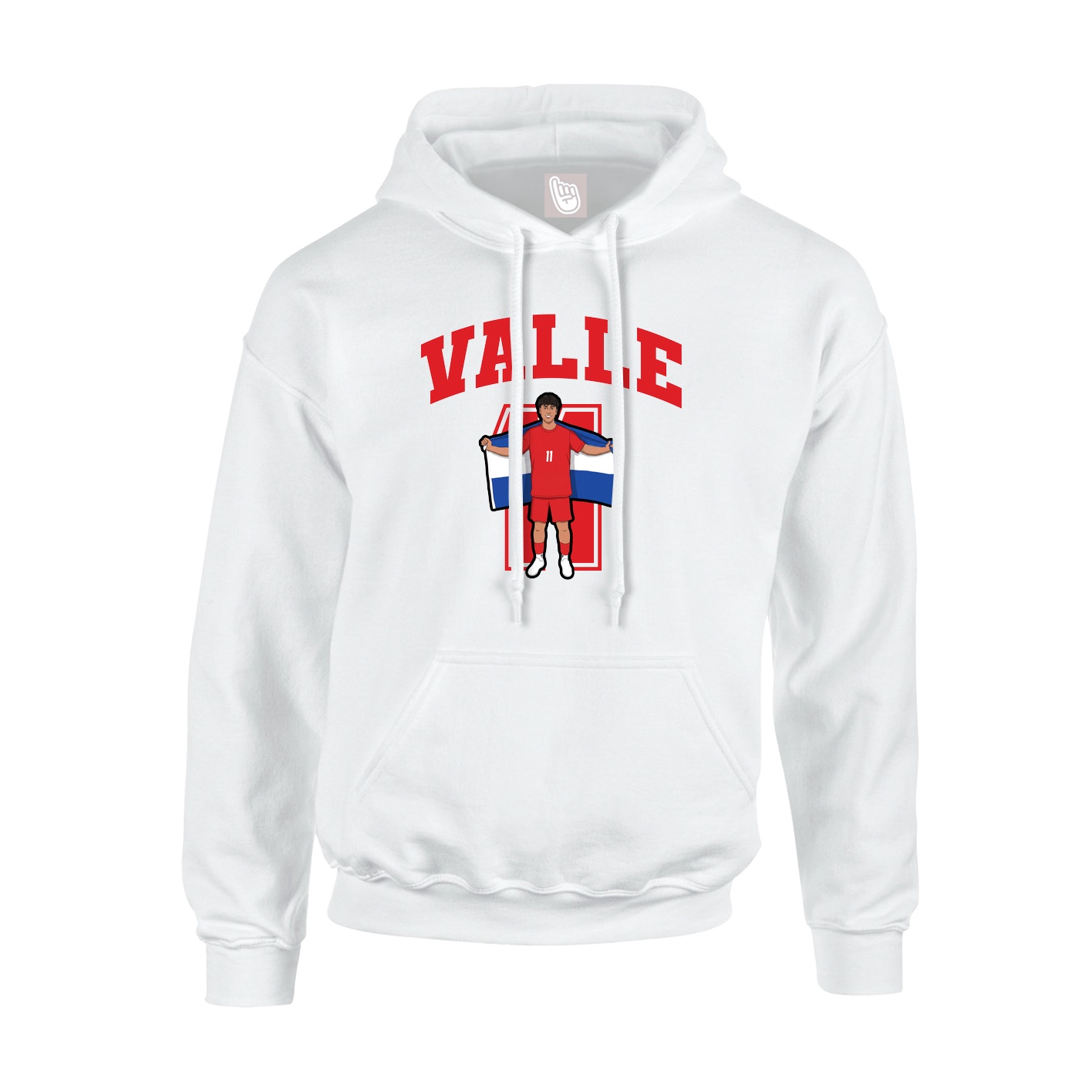 Youth Hoodie — Number in White