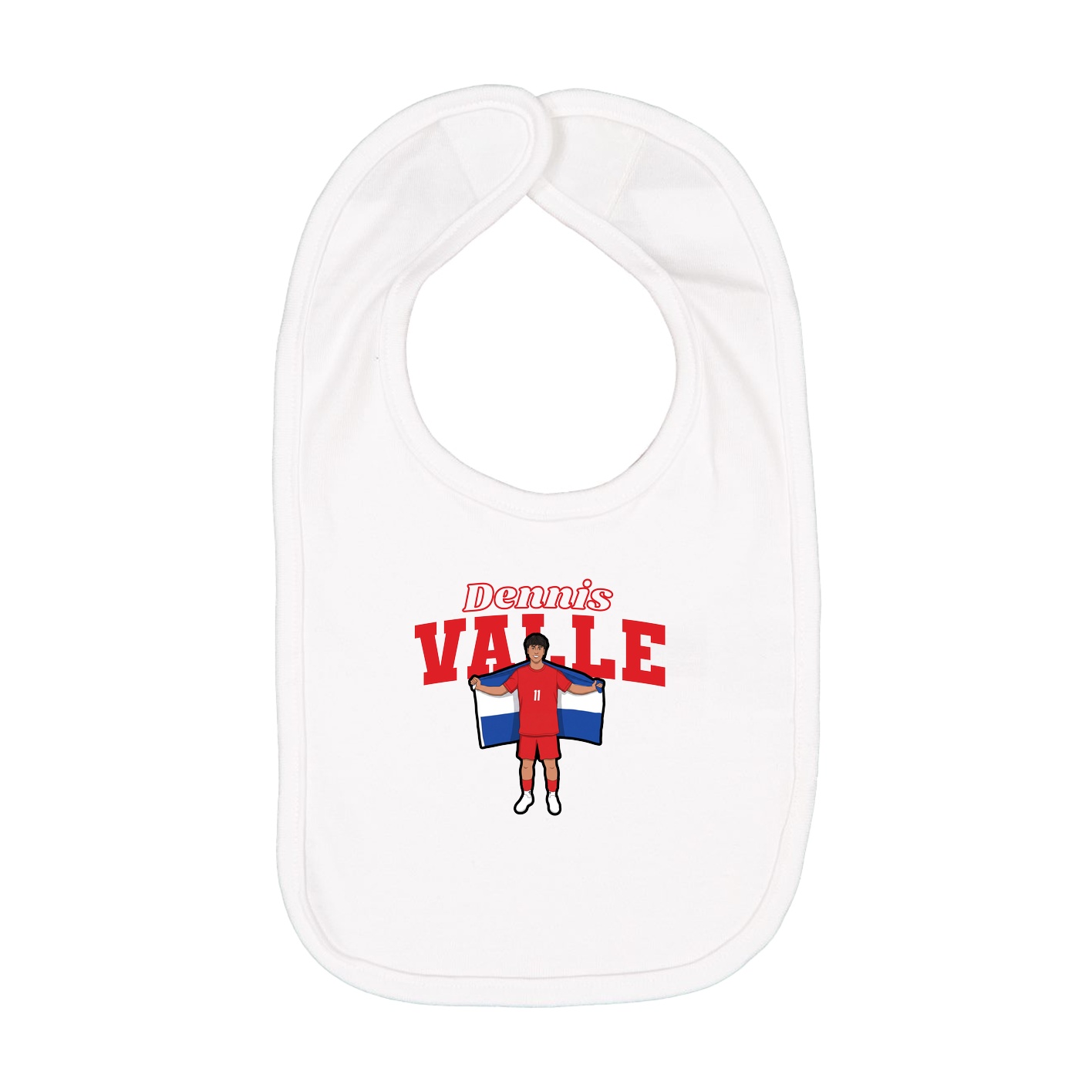 Infant Bib — Name Arch in White