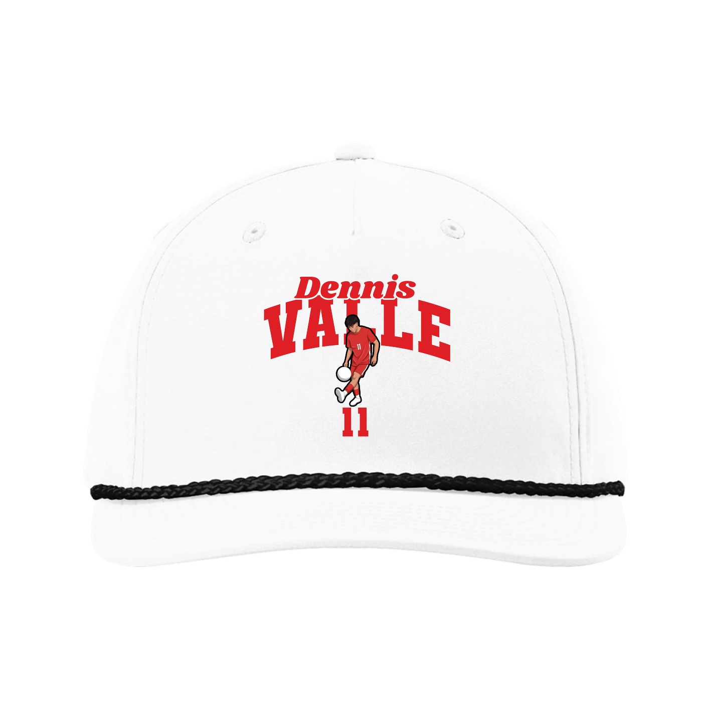 Five-Panel Classic Rope Cap — Signature Arch in White