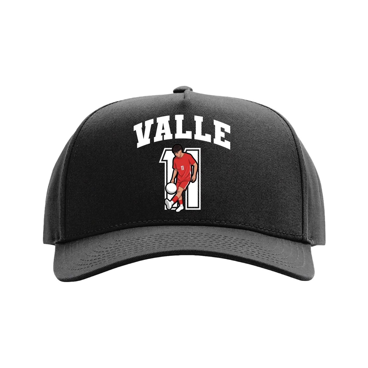 Full Fabric Five-Panel Champ Cap — Number in Black