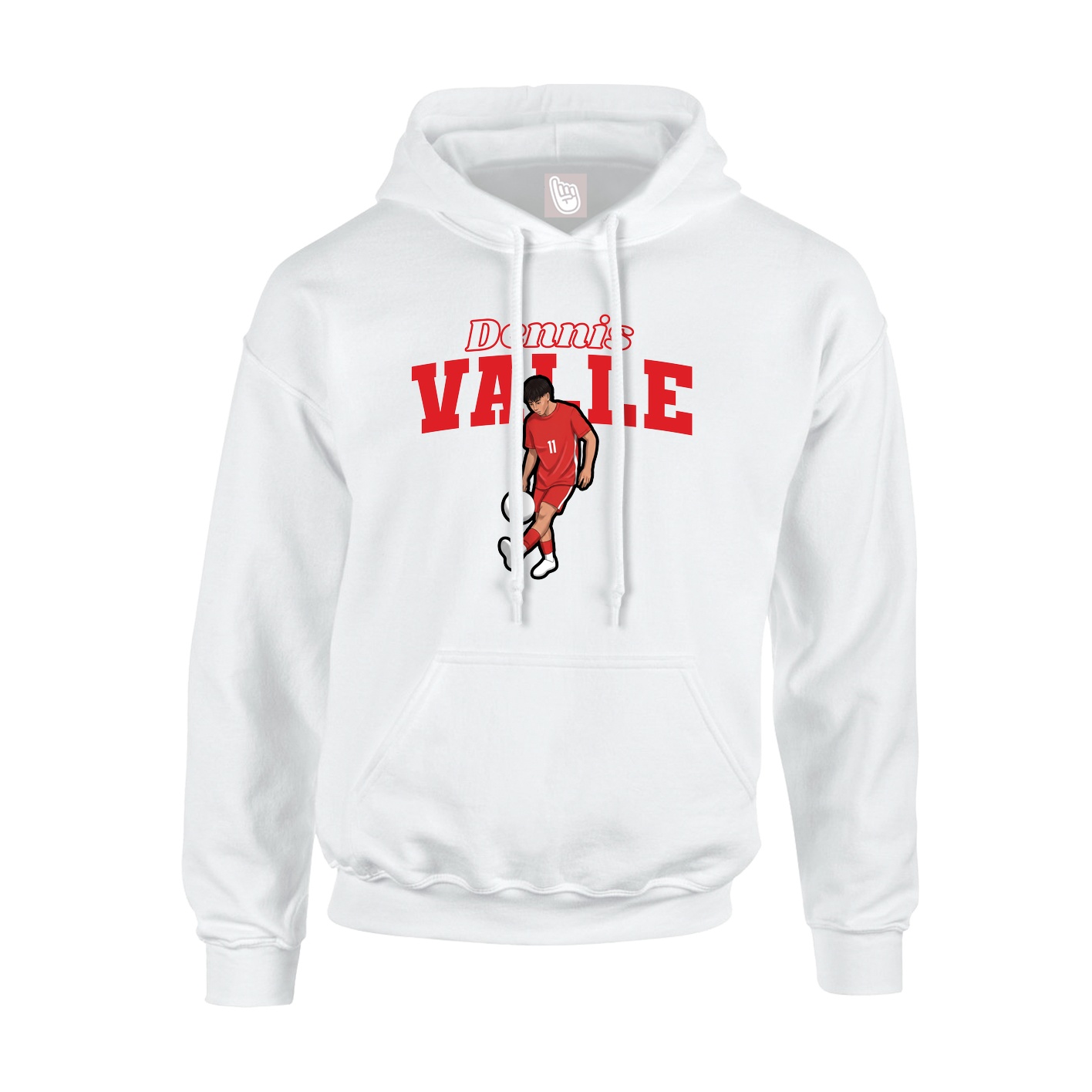 Youth Hoodie — Name Arch in White