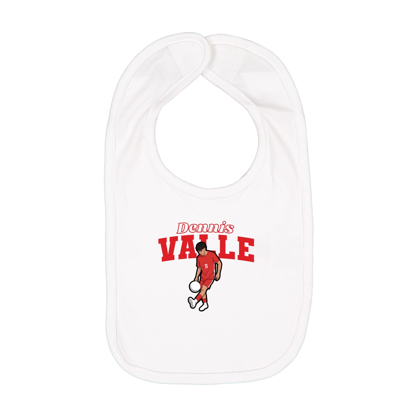 Infant Bib — Name Arch in White