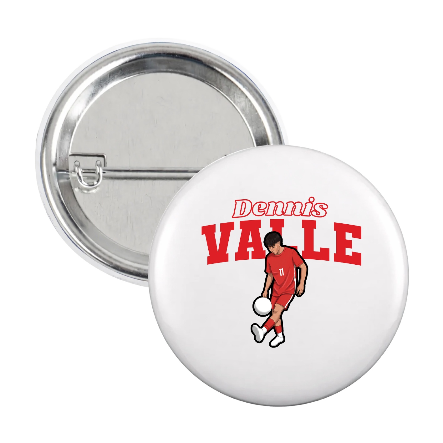 Game Day Button — Name Arch in White