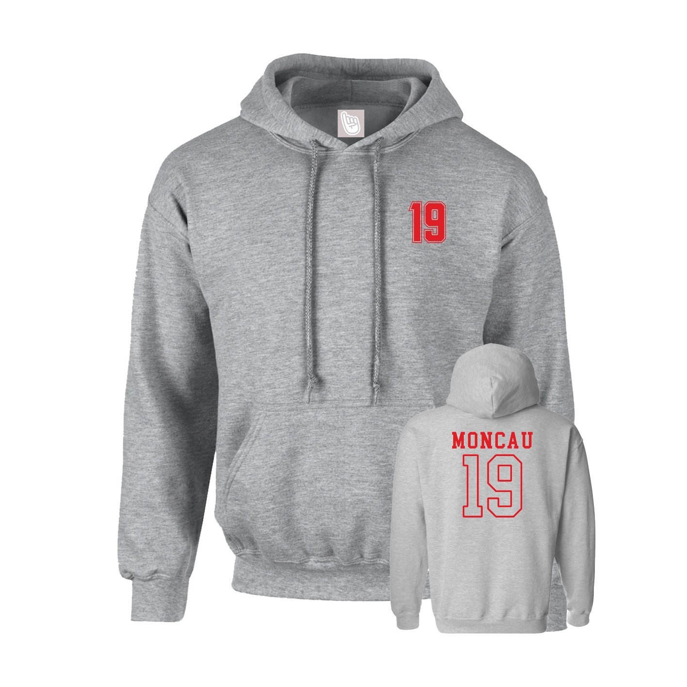 Hoodie — Chest Back in Grey