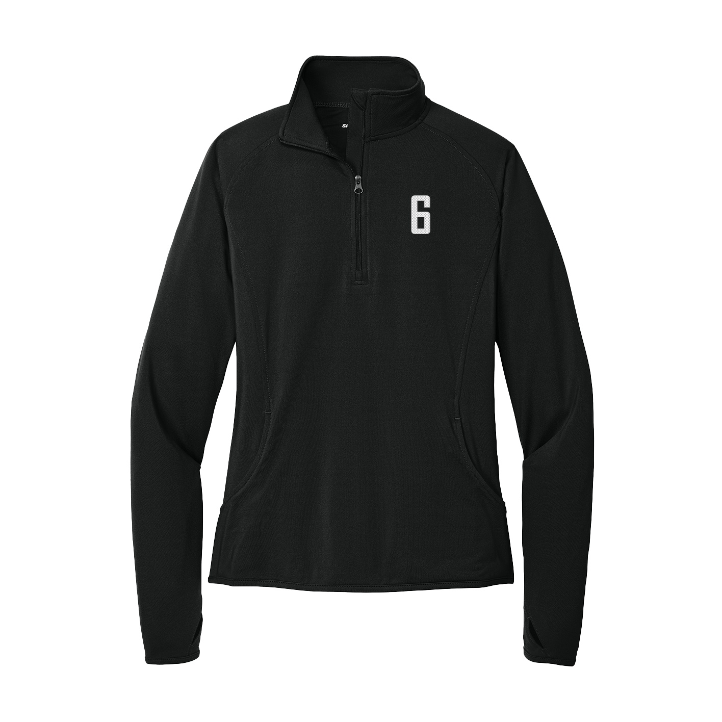 Women's Q-Zip Pullover — Front Shirsy in Black