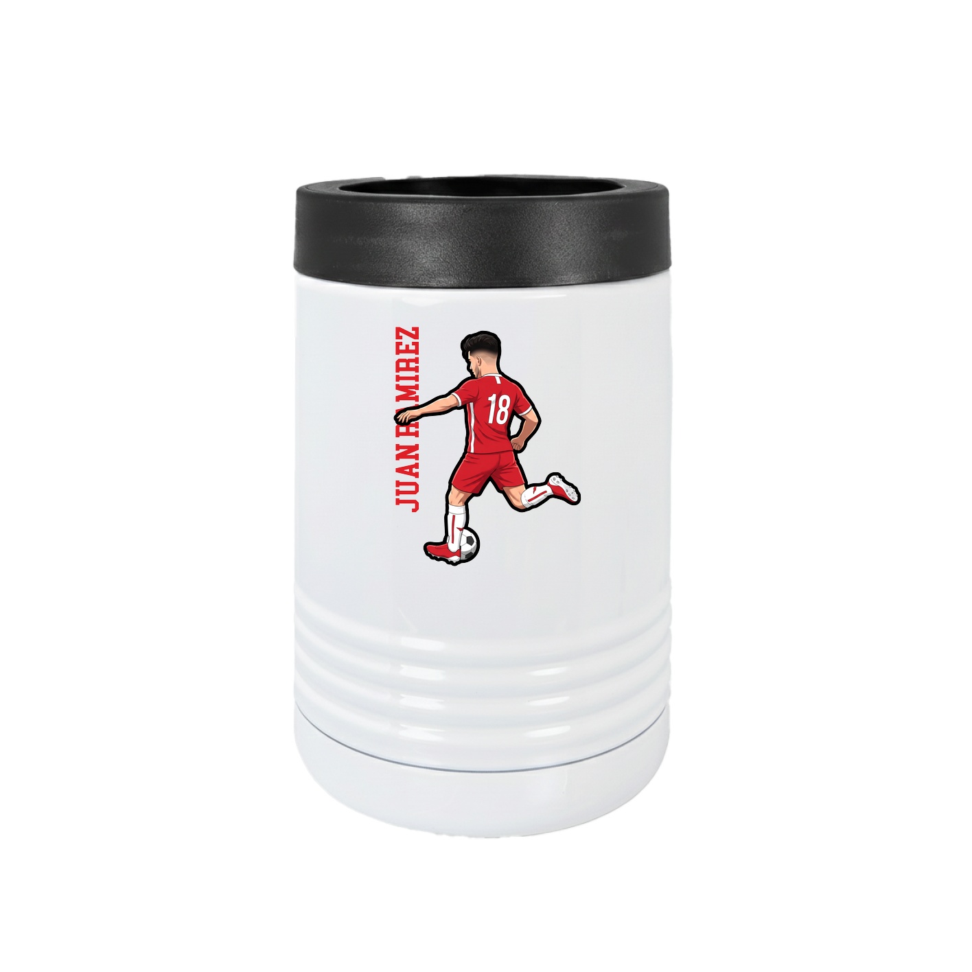 Beverage Holder — Name Vertical in White