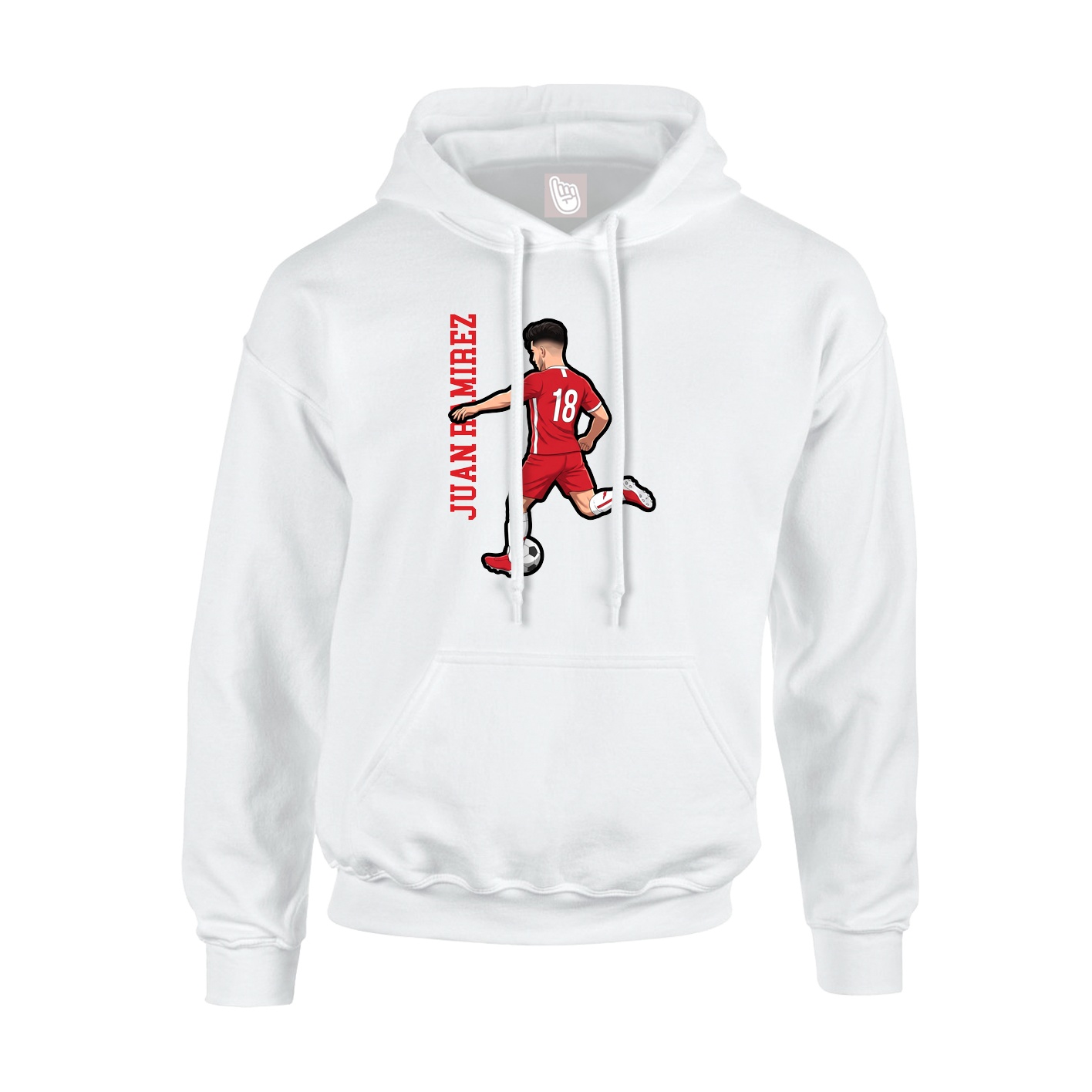 Youth Hoodie — Name Vertical in White