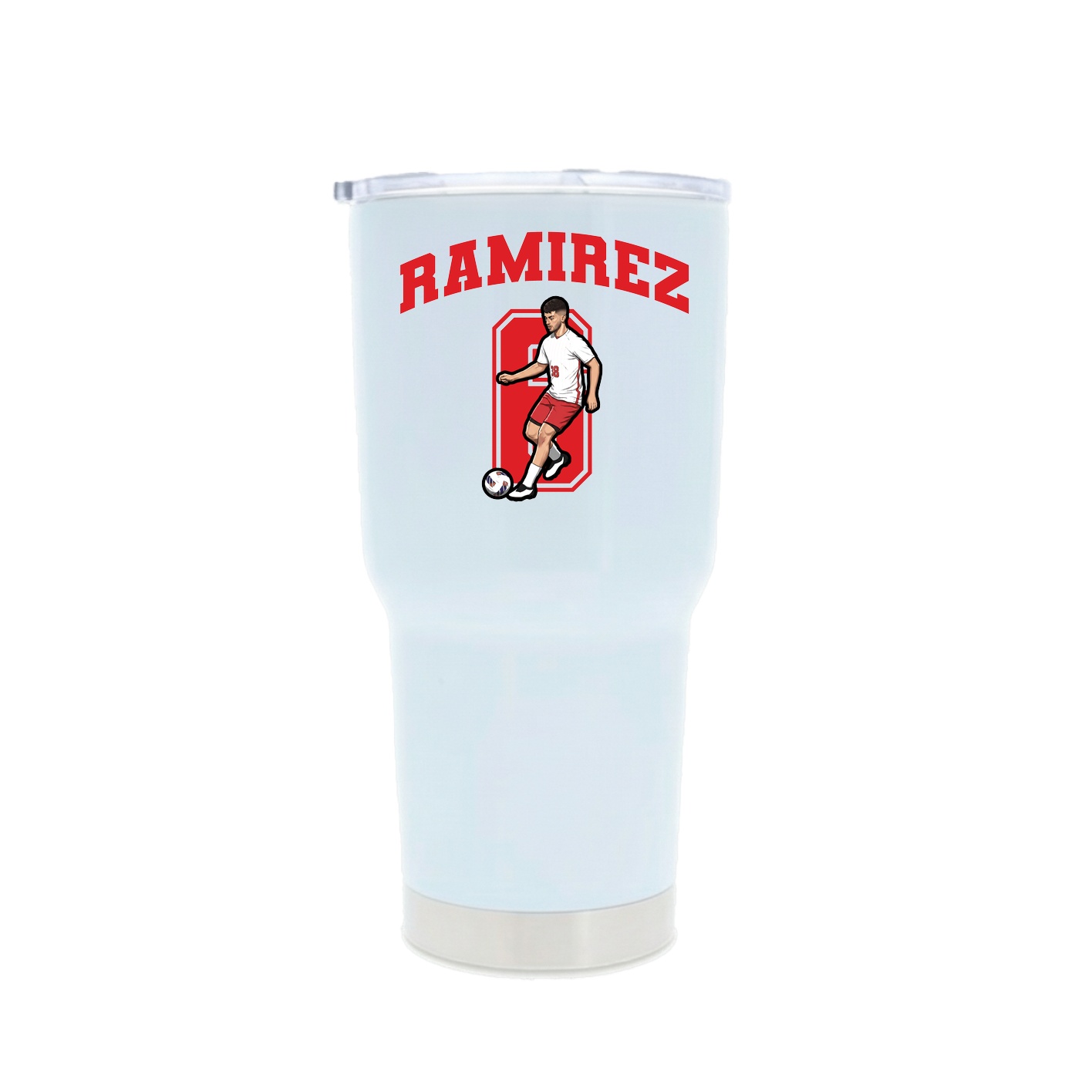 30oz Stainless Steel Tumbler — Number in White
