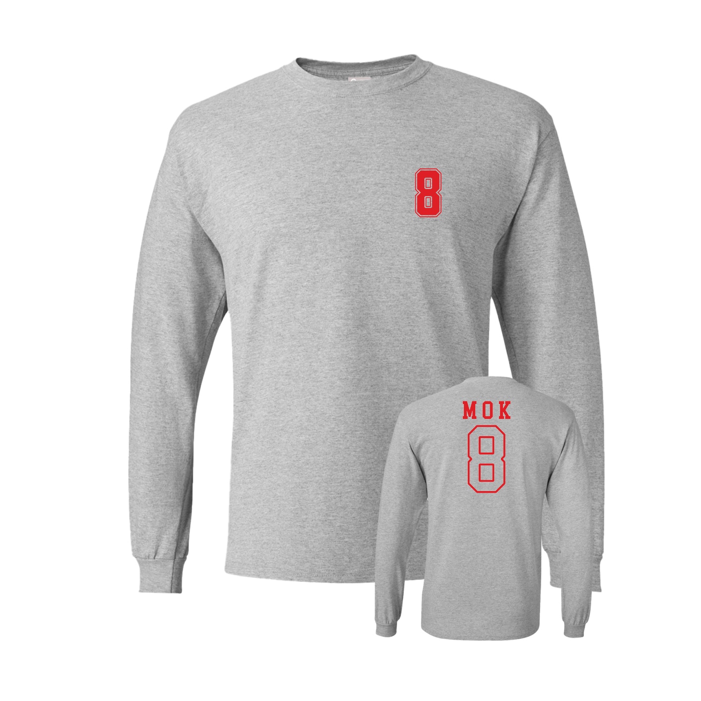 Long Sleeve Tee — Chest Back in Grey