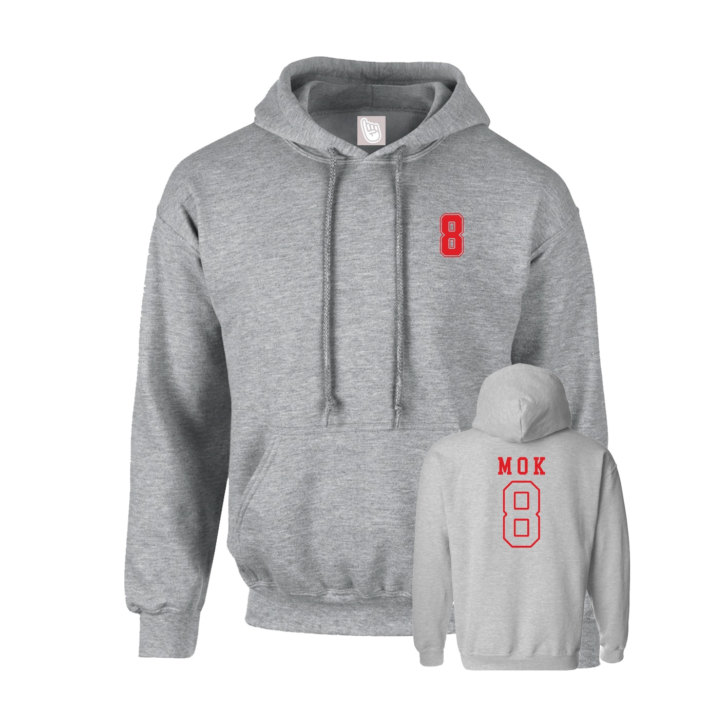 Hoodie — Chest Back in Grey