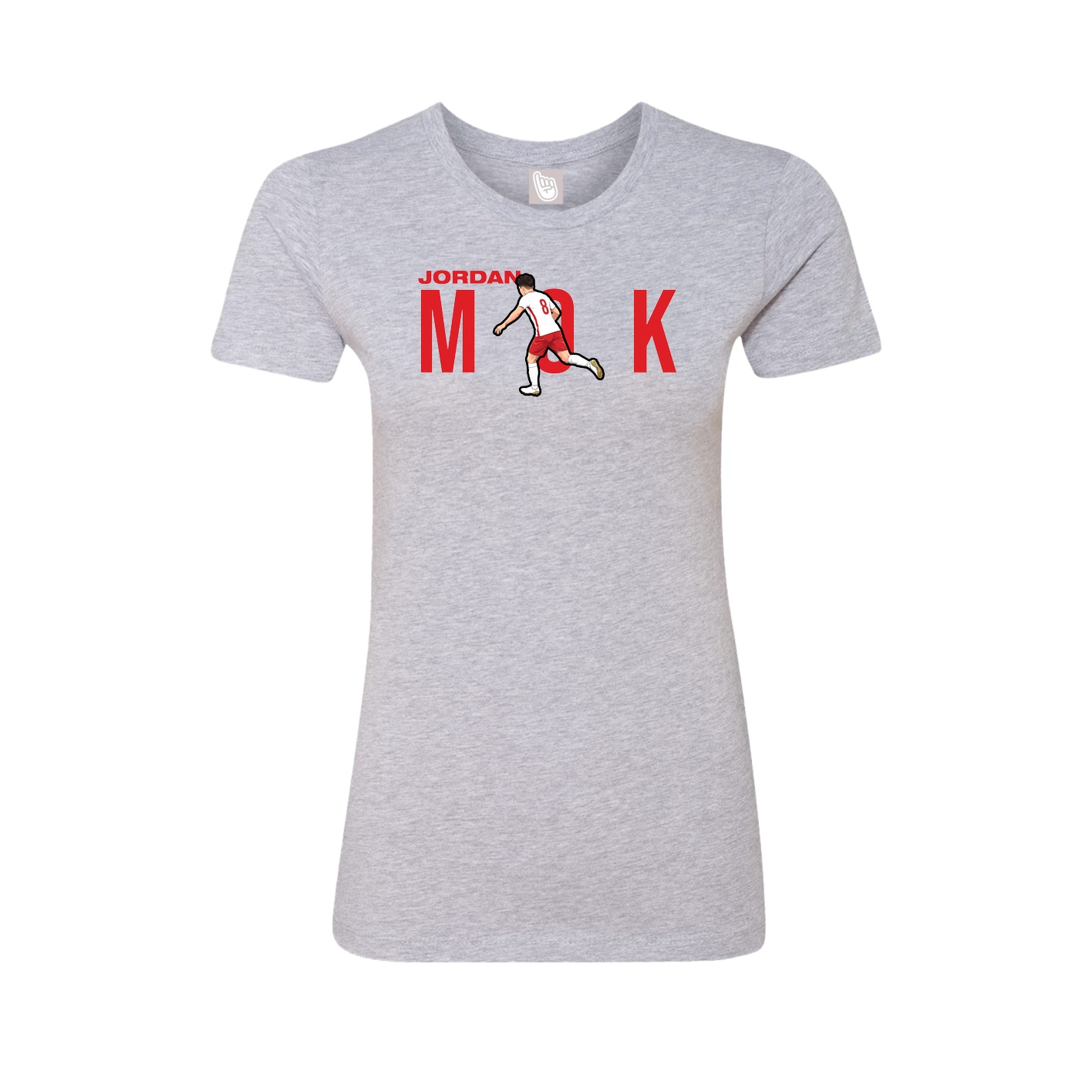 Fitted Women's Tee — Player Name in Grey