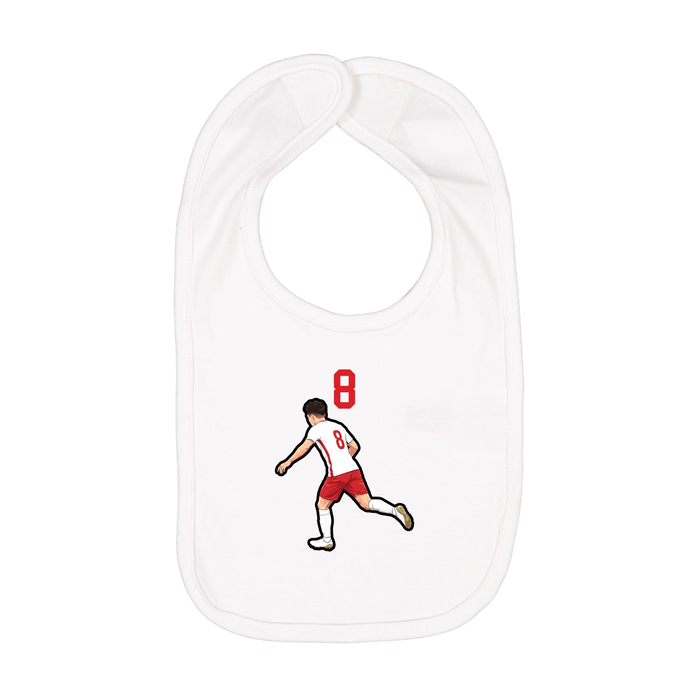 Infant Bib — Number Top in White