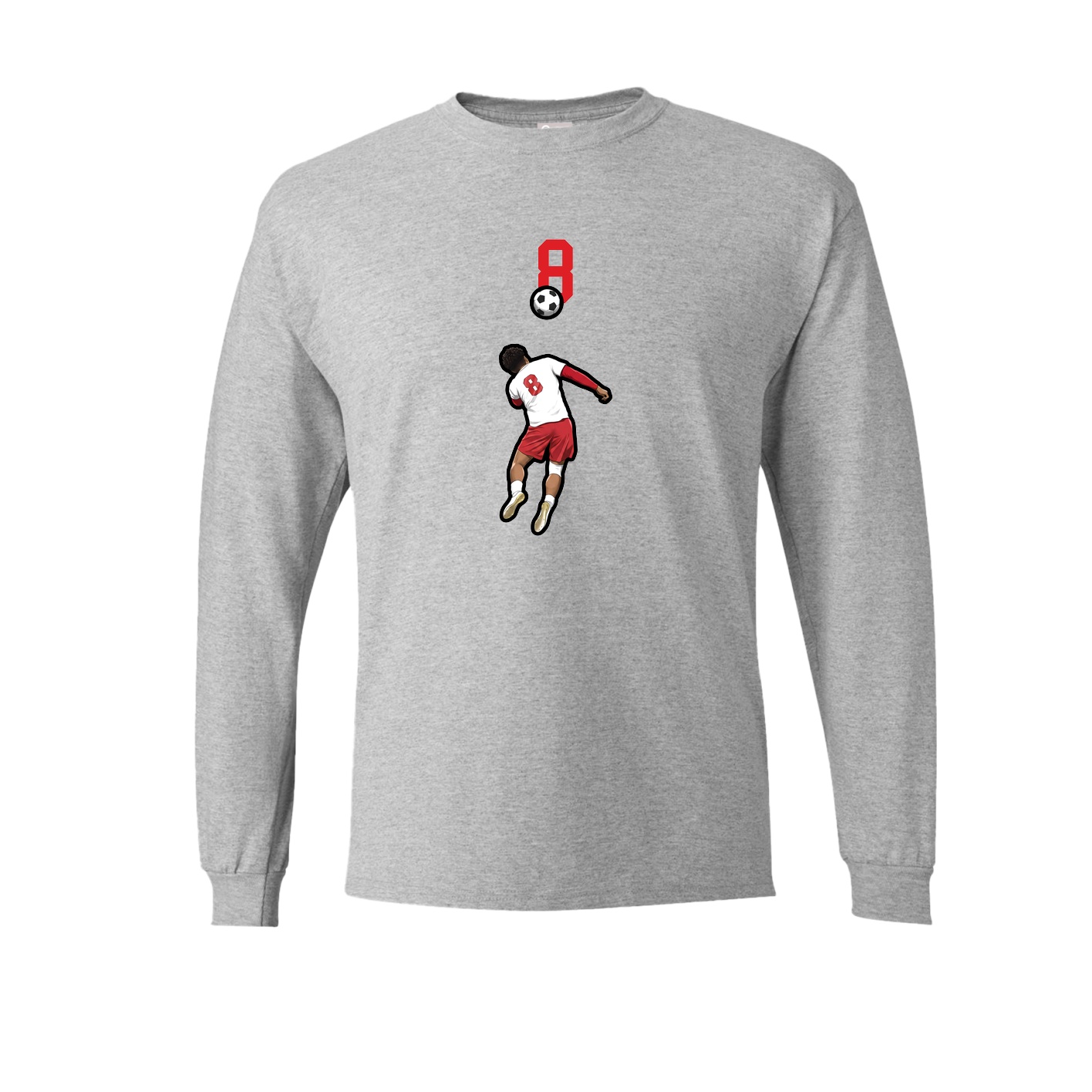 Long Sleeve Tee — Number Top in Grey