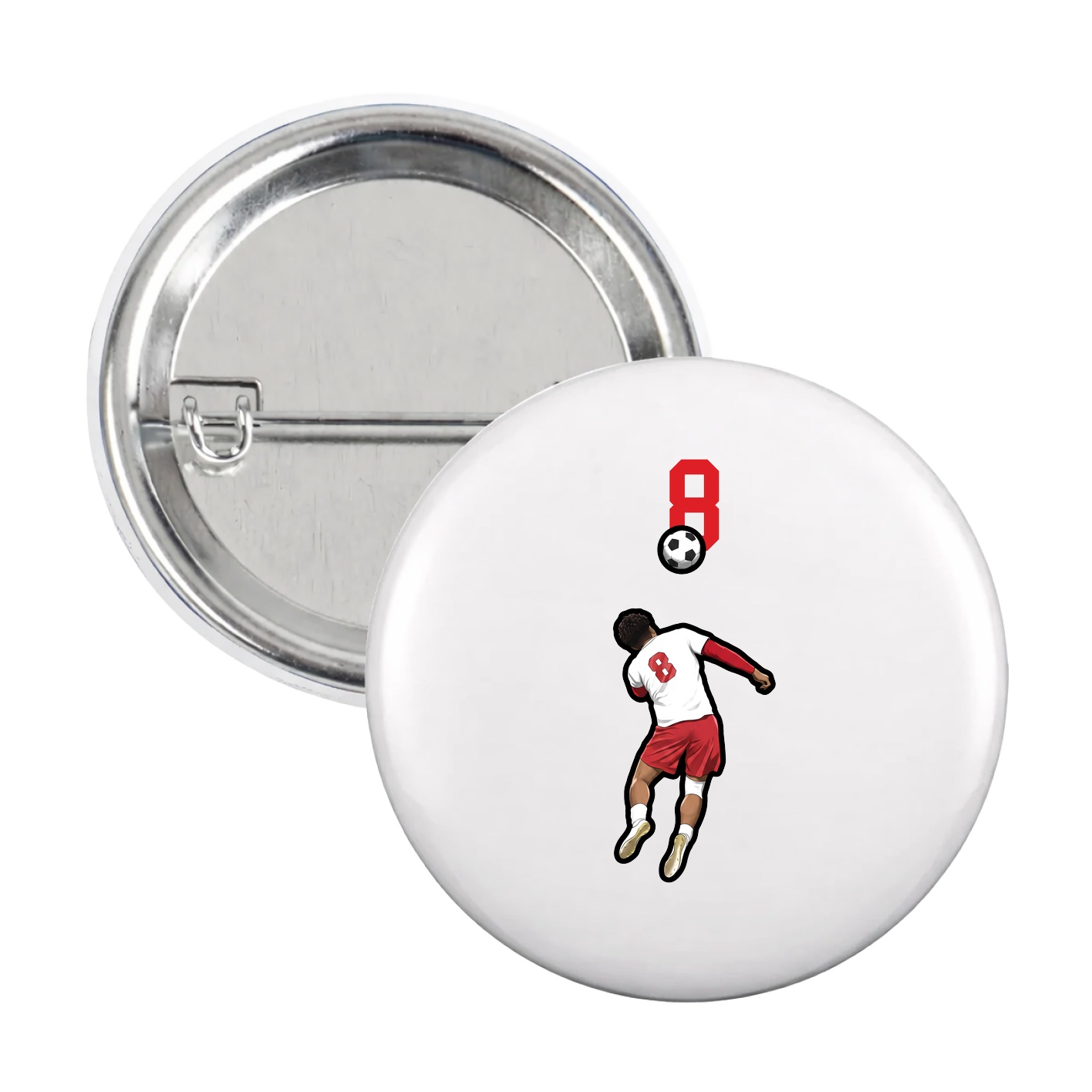 Game Day Button — Number Top in White